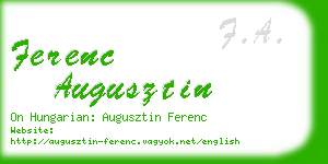 ferenc augusztin business card